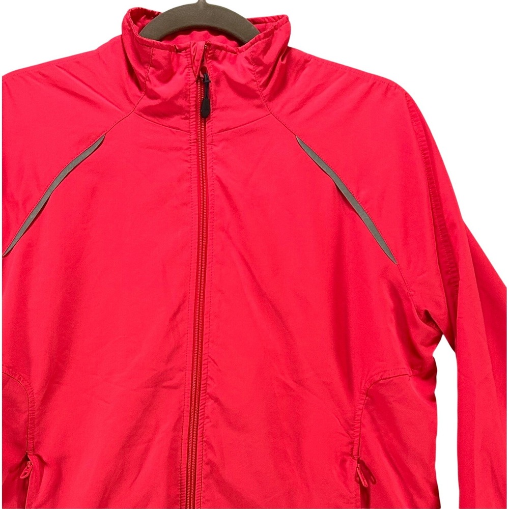 Adidas‎ Windbreaker Jacket Womens Large Pink Full Zip Athletic Sporty Running